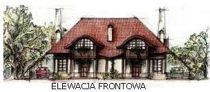 Projekty dom�w jednorodzinnych: Projekt domu dwurodzinnego na Mazurach. Elewacja frontowa